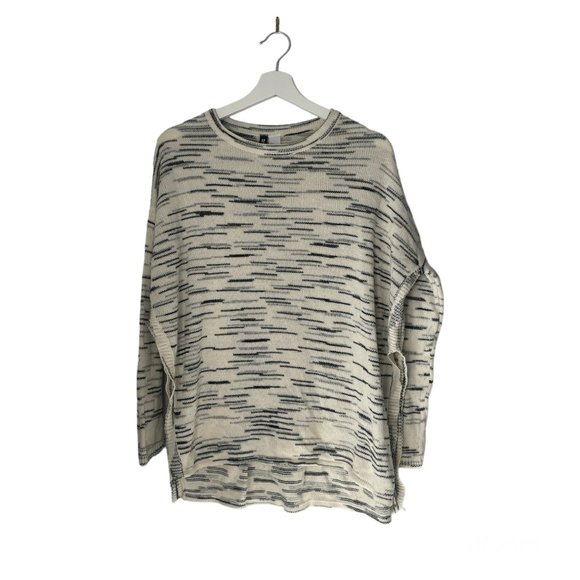 H&M Beige Grey Knit Sweater Size Small Classic Basic Winter - Picture 1 of 7
